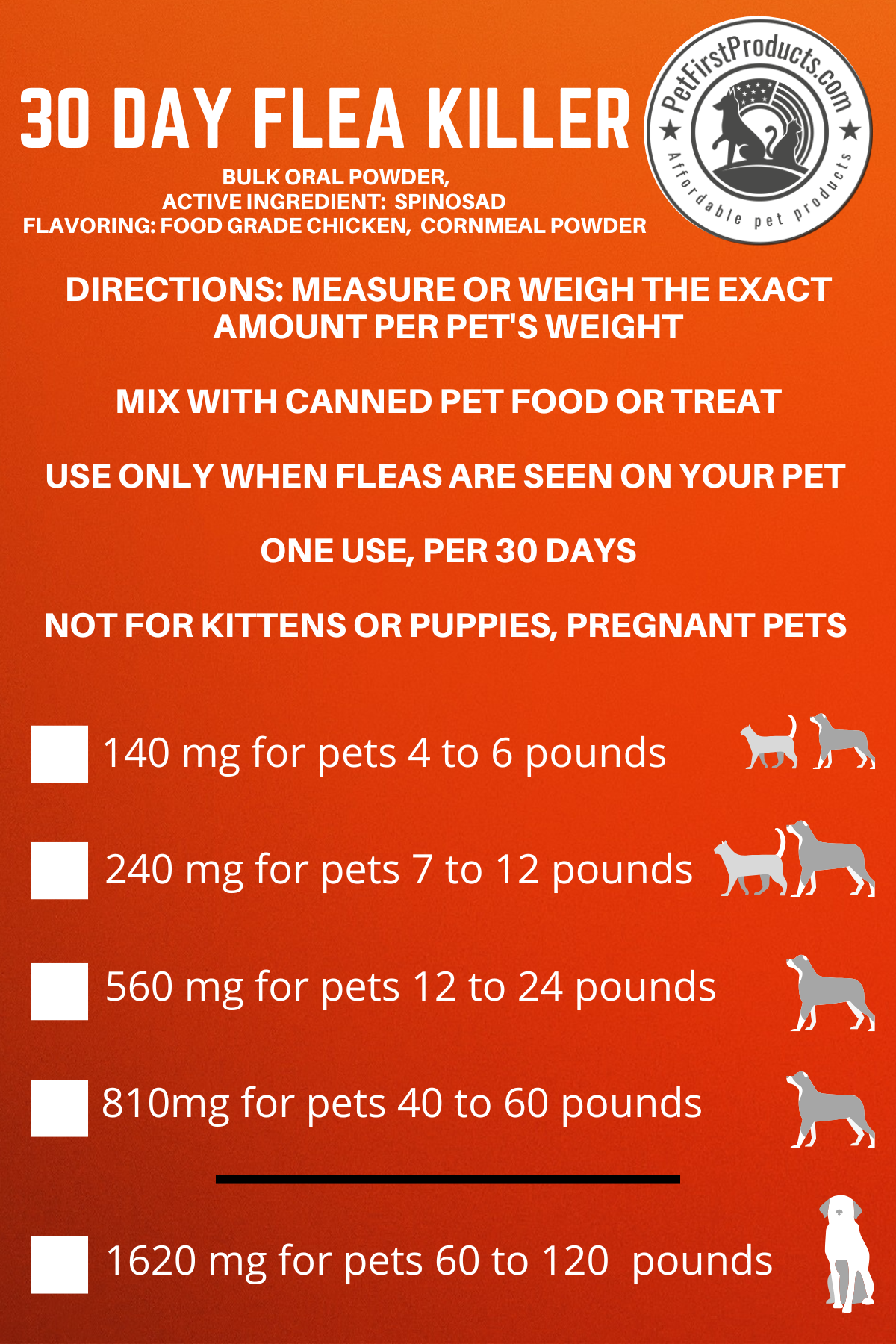 30 Day Flea Killer 6 gram packet