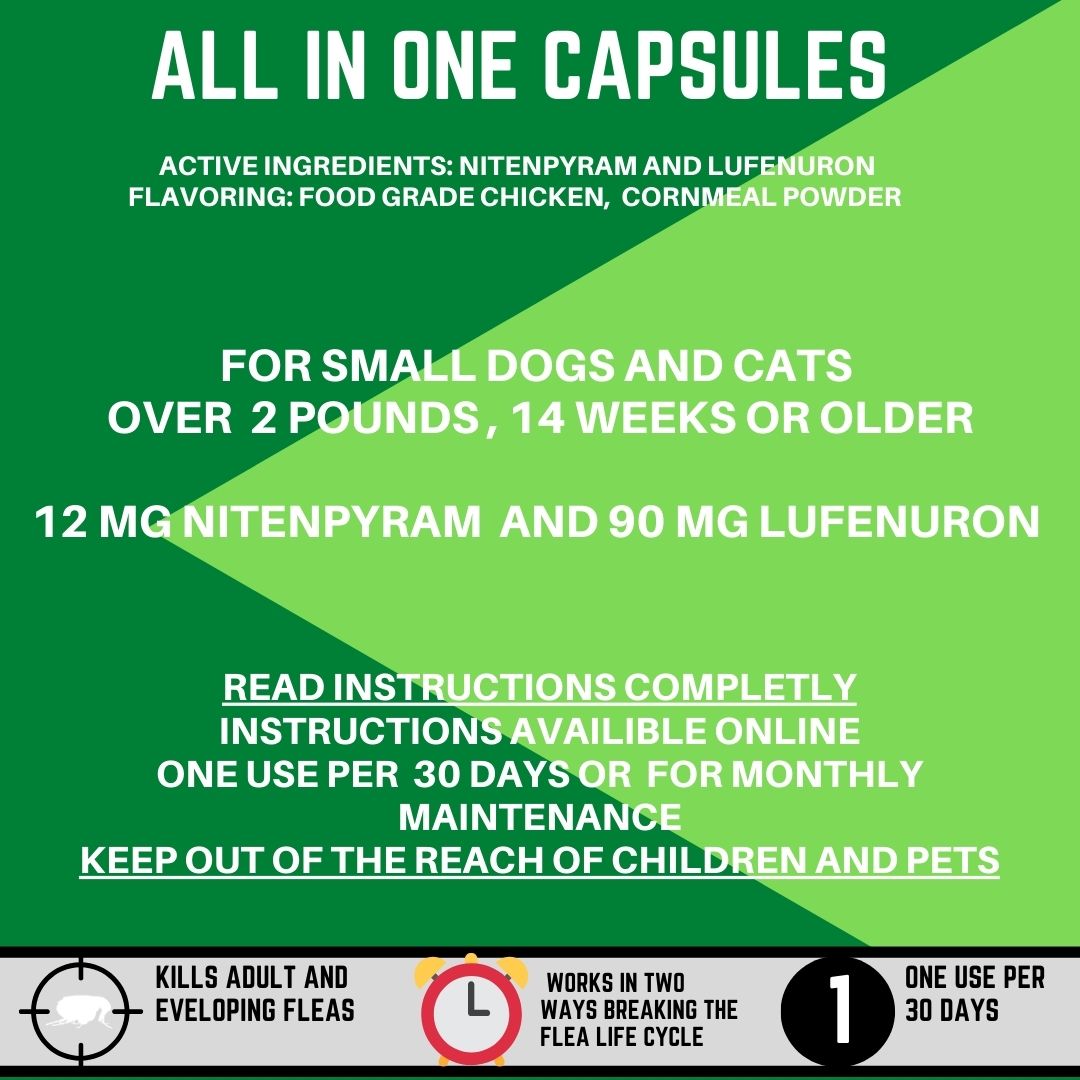 All in One Capsules For cats and dogs 6 to 25 pounds 50 count