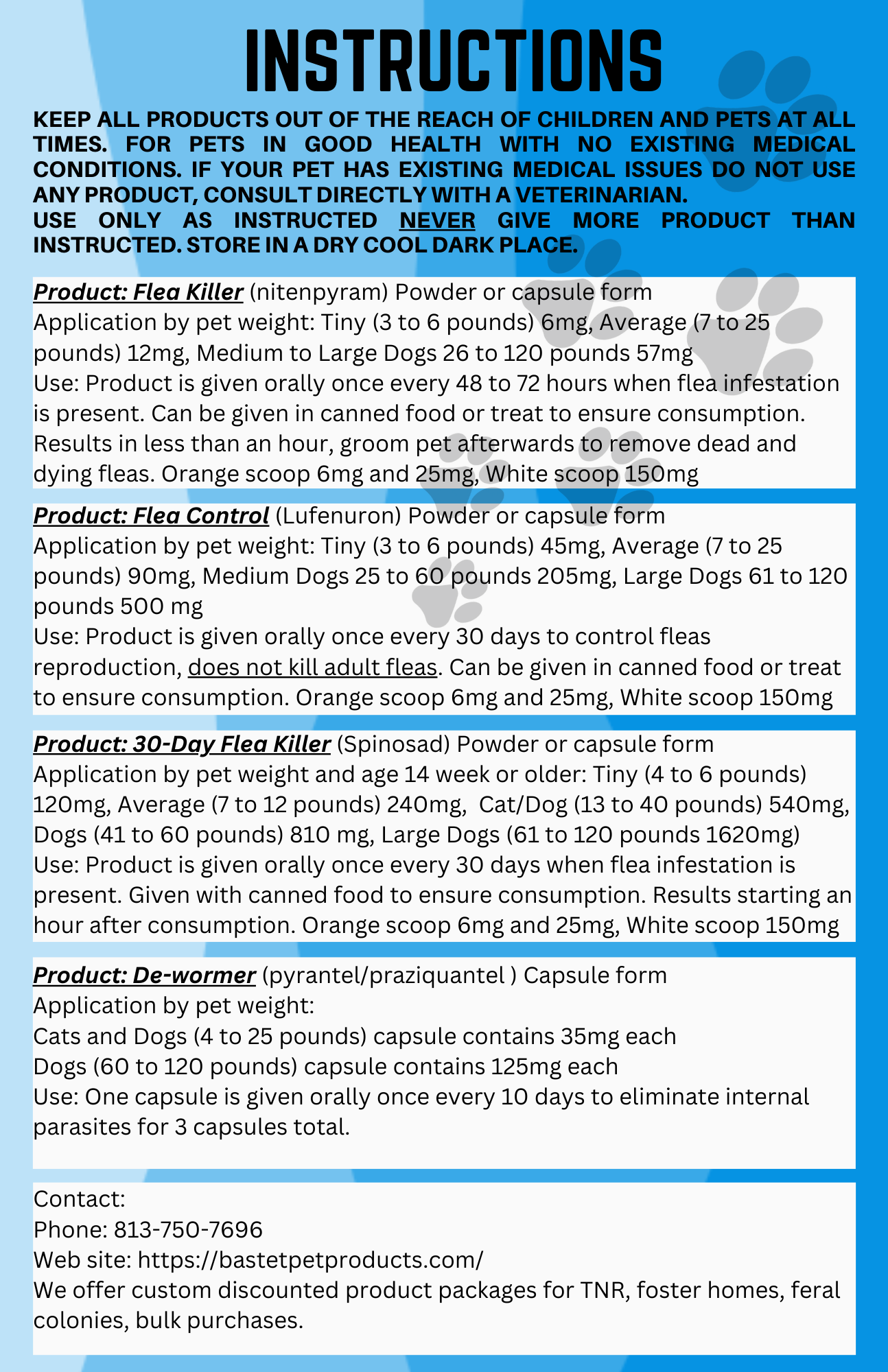 Flea Control 4 gram packet