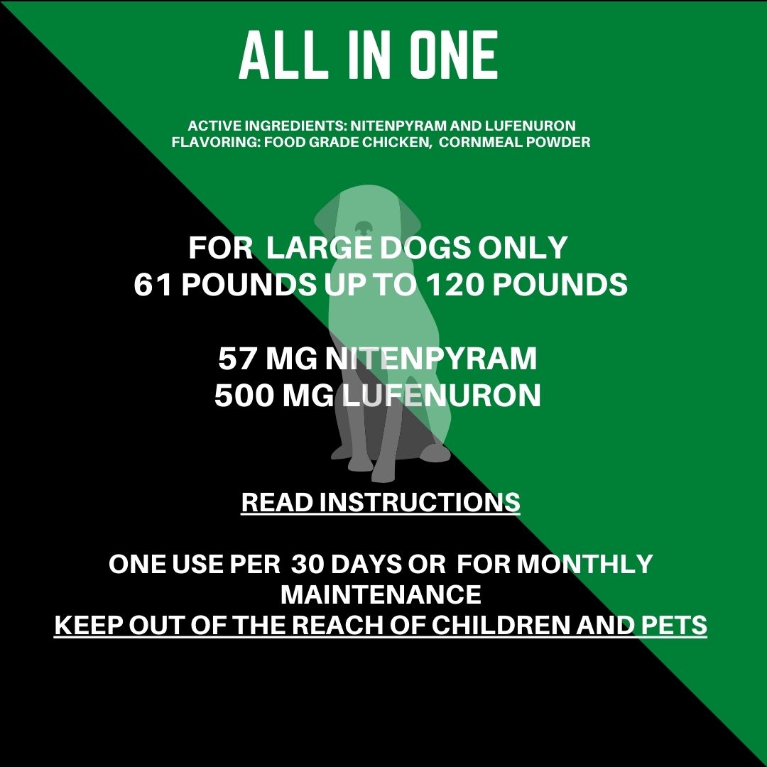 All in One Capsules For LARGE sized dogs 61 to 120 pounds 100 count
