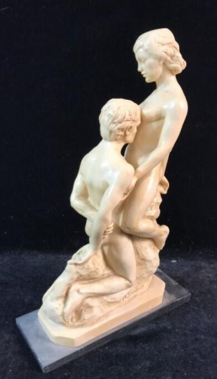 RODIN REPLICA STATUE BY A. SANTINI THE ETERNAL IDOL MADE IN ITALY