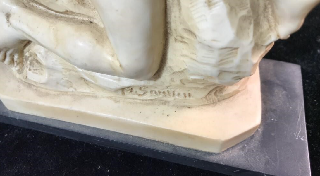 RODIN REPLICA STATUE BY A. SANTINI THE ETERNAL IDOL MADE IN ITALY